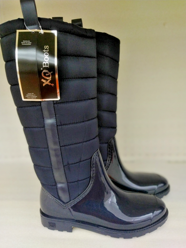 Stivali per donna da pioggia felpati invernali impermeabili alti blu  trapuntato | eBay