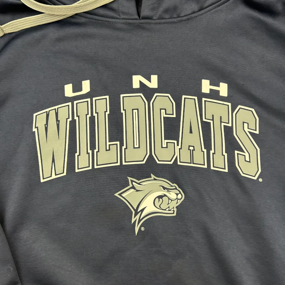 UNH Wildcats Hoodie Mens 3XL Blue Long Sleeves NCAA Pullover Sweatshirt - Image 2 of 4
