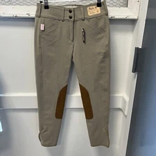 The Tailored Sportsman Trophy Hunter Girls Style 3960 Tan Low Rise Front Zip 14R
