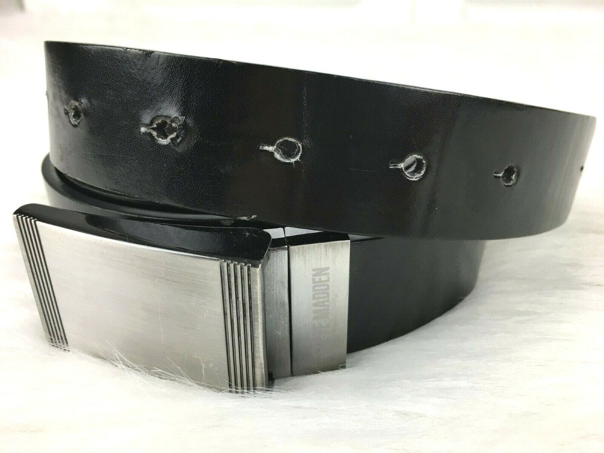 STEVE MADDEN black leather adjustable length belt LIND Black/Black Women main image 4