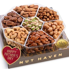Fathers Day Nuts Gift Basket - Assortment of Sweet & Roasted Salted Gourmet Nuts