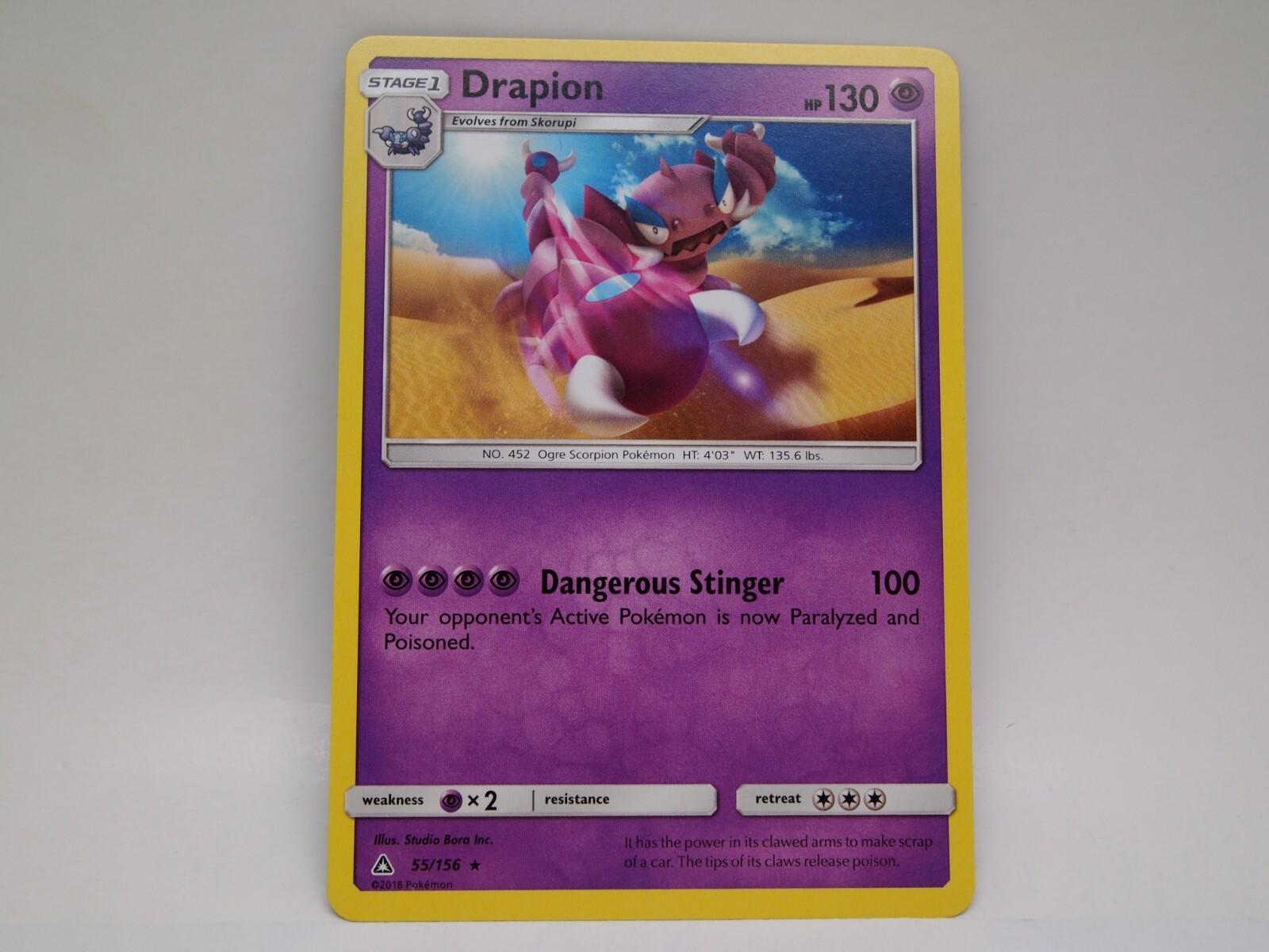 Pokemon Drapion 55/156 Ultra Prism Sun & Moon RARE