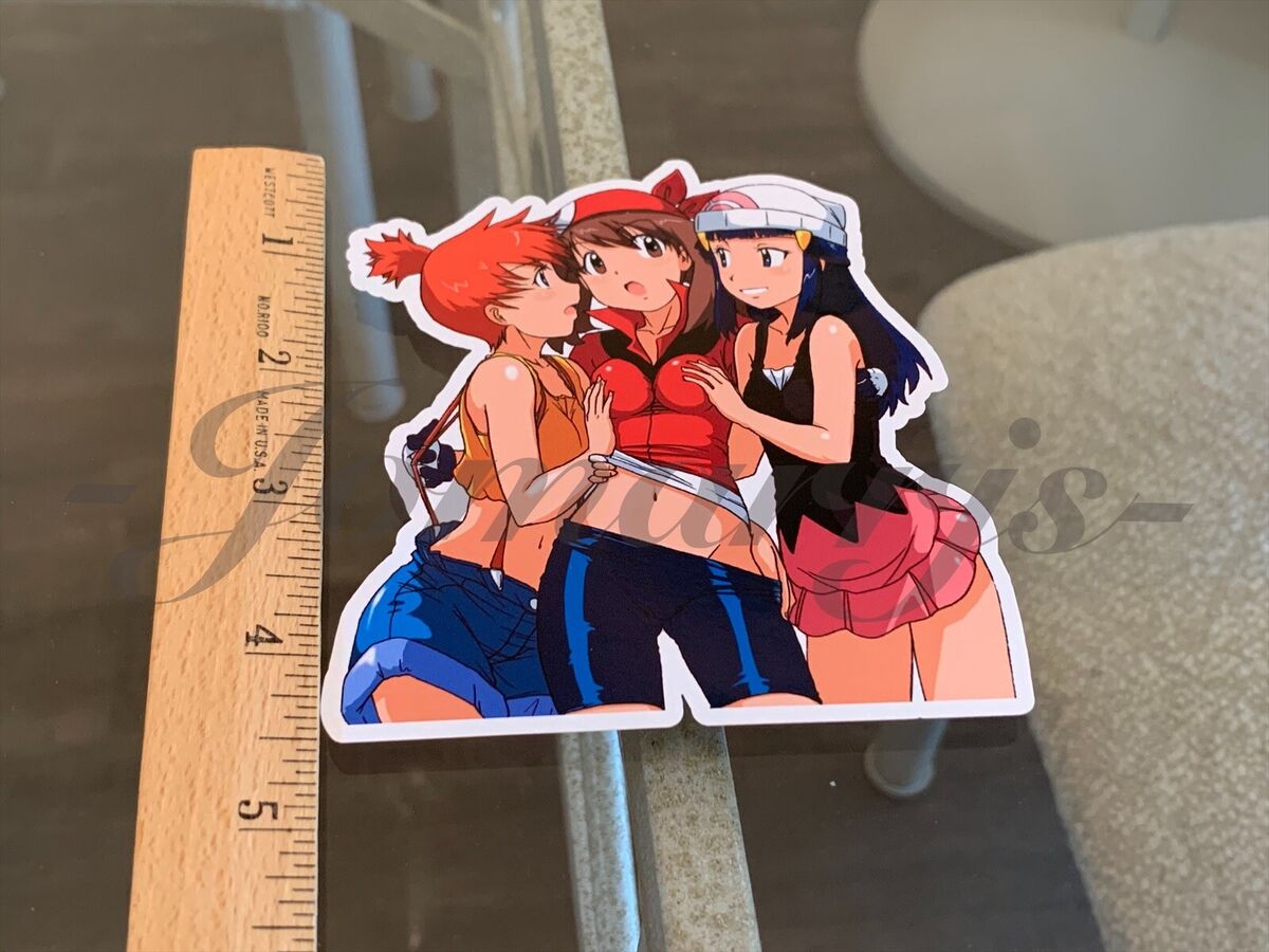 Pokemon Anime Misty Kasumi May Haruka & Dawn Hikari Sticker Decal bikini  sun fun