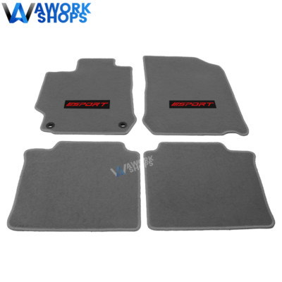 For 12-17 Toyota Camry 4Dr Gray Floor Mat Carpet Nylon Front Rear w/ Red Sport
