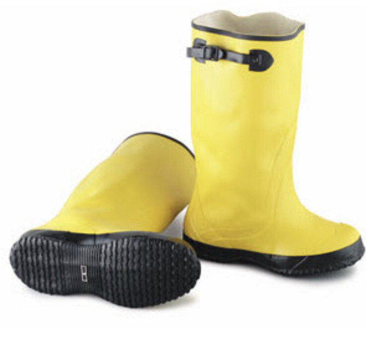 OnGuard 8603000 PVC Overboots, Plain Toe, 17-Inch Height, Snap Tab Closure (Black, Size L)