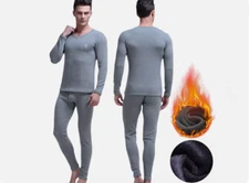 Brand New Thermal Fleece Lined Long Johns Velvet Thickened Underwear Top+Pants