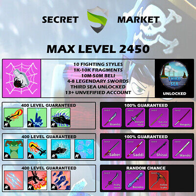 Roblox Blox Fruit Max Level 2450, All Sea Unlocked