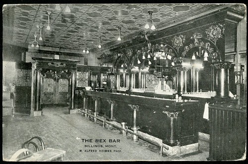 BILLINGS MONTANA - THE REX BAR - M. ALFRED HEIMER PROP. - c1910 Postcard