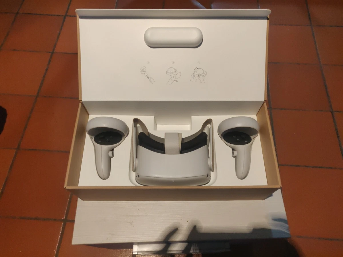 Meta Quest 3 Meta Quest 2 128 GB - SOLO Cuffie Bianche (senza Controller), Nuovo In Scatola Visore Vr