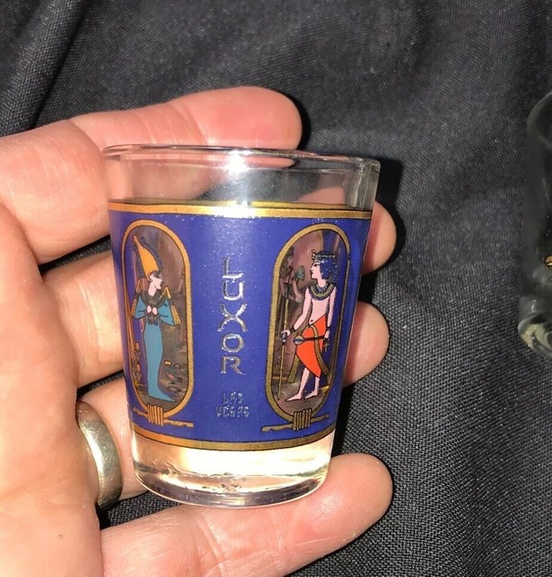 2 Las Vegas Casino Shot Glasses Luxor & Treasure Island Mirage eBay