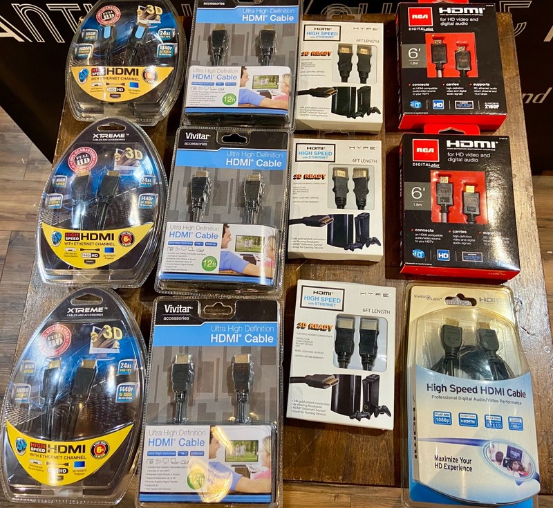 15 HDMI CABLES NIB! BOX LOT ASSORTED LENGTHS FREE USA SHIPPING!