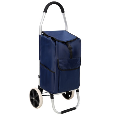 Shopping Trolley with Wheels,Trolley Black Foldable Shopping Cart,Removable 