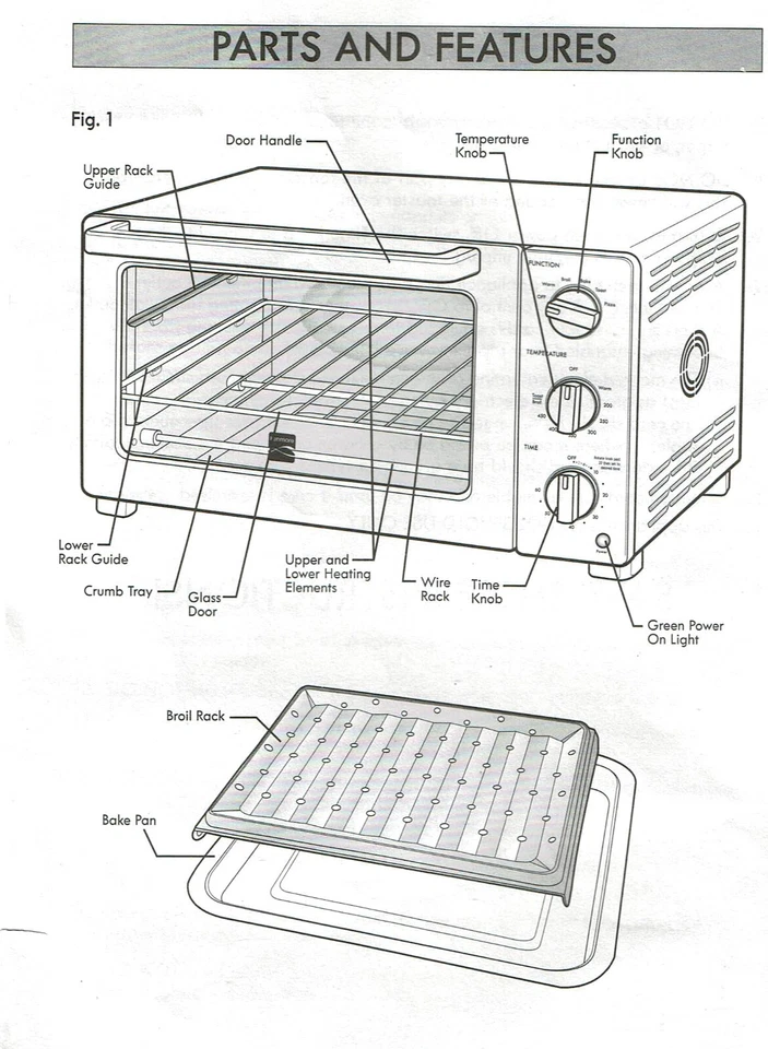 MANUAL ONLY For Sears Kenmore Toaster Oven Model 4606 4206 4006 Convection 17pgs - Image 3 of 3