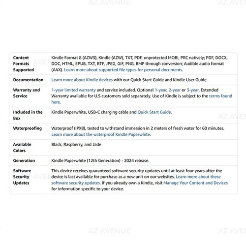 Amazon Kindle Paperwhite 12th Gen JADE Waterproof Education E-Reader - 32GB - Picture 10 of 11