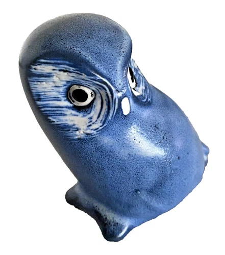 Vintage Pigeon Forge Pottery Tenn Blue Owl