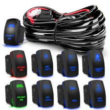 2-Lead Wiring Harness Kit ON-OFF Switch Offroad Relay Fuse LED Work Light Bar