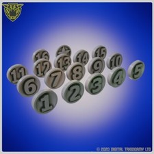 Spielernummernschilder 1-16 Star Spieler Spielmarke für Blood Bowl Gildenball Dreadball