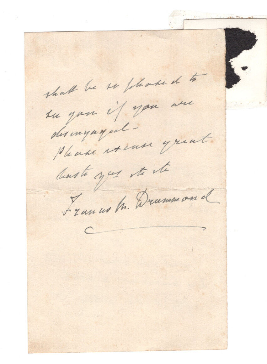 Francis Drummond Maid of Honor to Queen Victoria Signed Letter / Autographed eBay