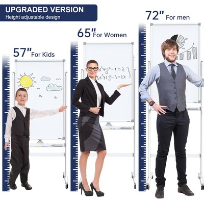 Mobile Dry Erase Board On Wheels 40 X 24 Magnetic Double Sided Whiteboard Easel 