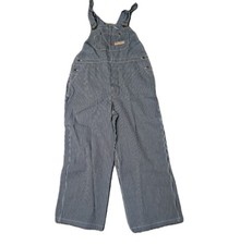 Vtg Big Mac Bib Overalls 42x30 Blue Pinstripe Railroad Union Made Sanforized