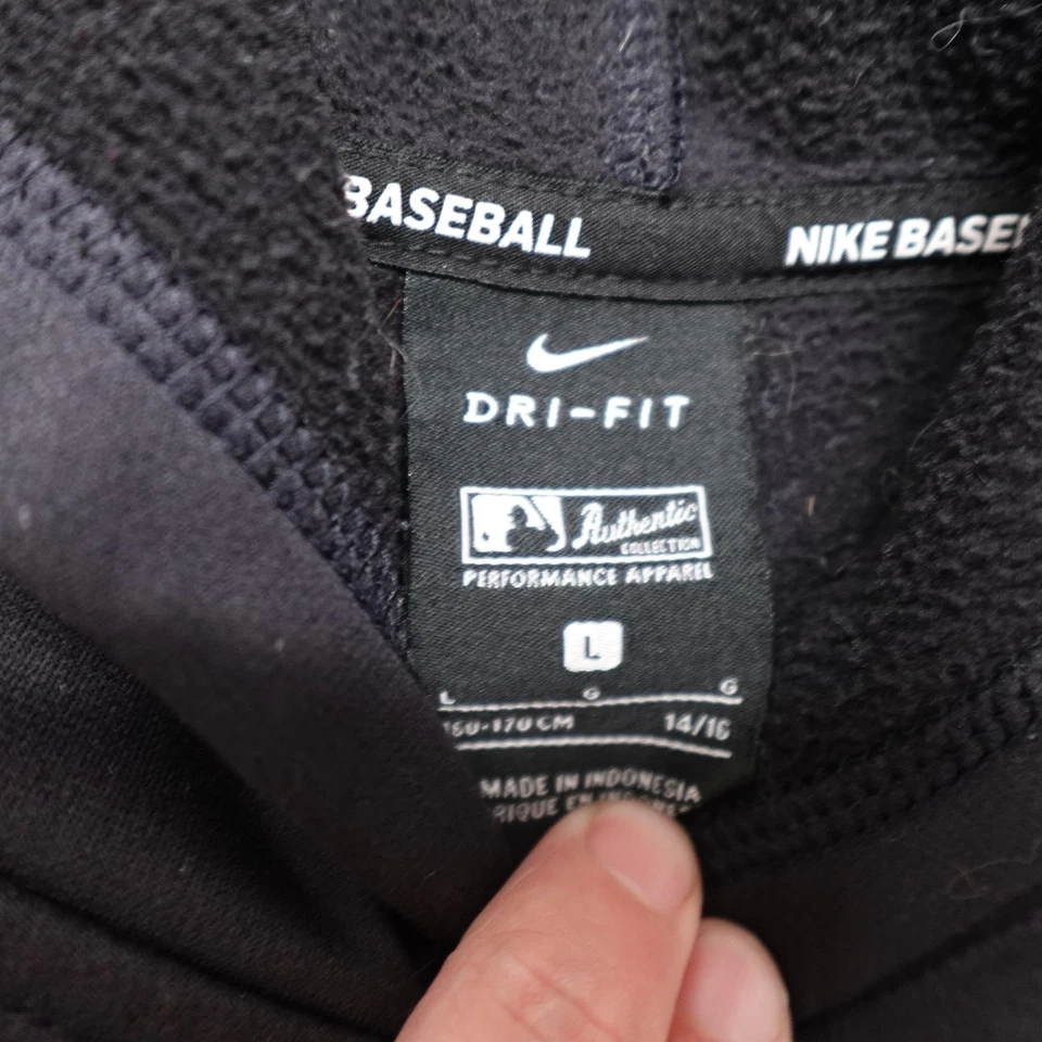 Cleveland Guardians Sudadera con Capucha Juvenil Grande Negra MLB Béisbol Nike Dri-FIT Pullover Foto 3 de 4