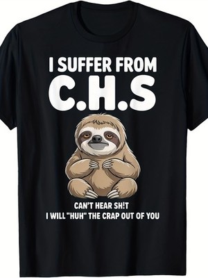 Funny Lazy Bear Quote Graphic T-Shirt I Have OCD Sarcastic Humor Tee