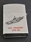 STUNNING CONDITION VINTAGE USS ORISKANY KONWAL REFILLABLE LIGHTER DOUBLE SIDED  — photo 1