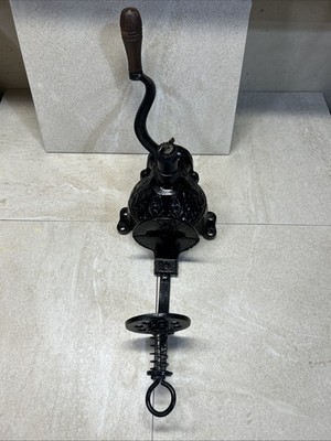 Vtg antique Arcade Crystal wall-mounted coffee grinder cast iron No Glass