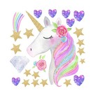 Cartoon Unicorns Star Heart Wall Stickers Nordic Style Kids Room Livingroom