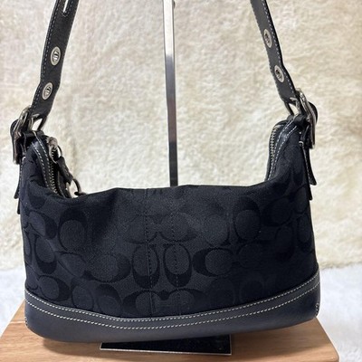 coach ビジネスバッグ　黒 COACH Signature CC Canvas Leather East West Bag 9363 Shoulder Bag