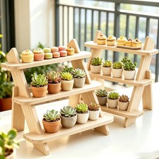 Wooden Display Stand, Tiered Cupcake Stand, 3 Tier Display Stand Riser