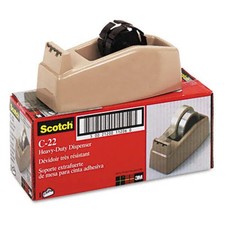 3M C22 Two-Roll Desktop Tape Dispenser 3 core High-Impact Plastic Beige