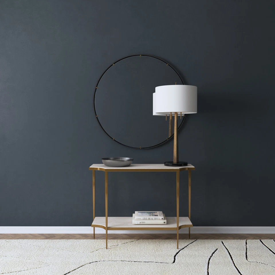 Hooker Furniture 7228-80012 Comercio y Mercado 42"W Travertino - Dorado/Blanco Foto 2 de 3