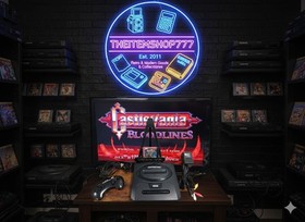 SEGA Genesis Console Model 2 MK-1631 Bundle + Castlevania Bloodlines (Repro)