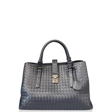 Bottega Veneta Large Roma Tote Bag Blue Calfskin Intrecciato zs012926d6
