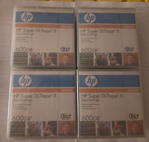 Four (4) New Hewlett Packard HP Q2020A Super DLT II 600GB Data Cartridges .