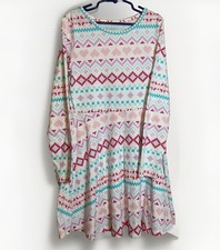 The Children's Place Long Sleeve Skater Dress Digi Pattern Hearts Girls 10/12