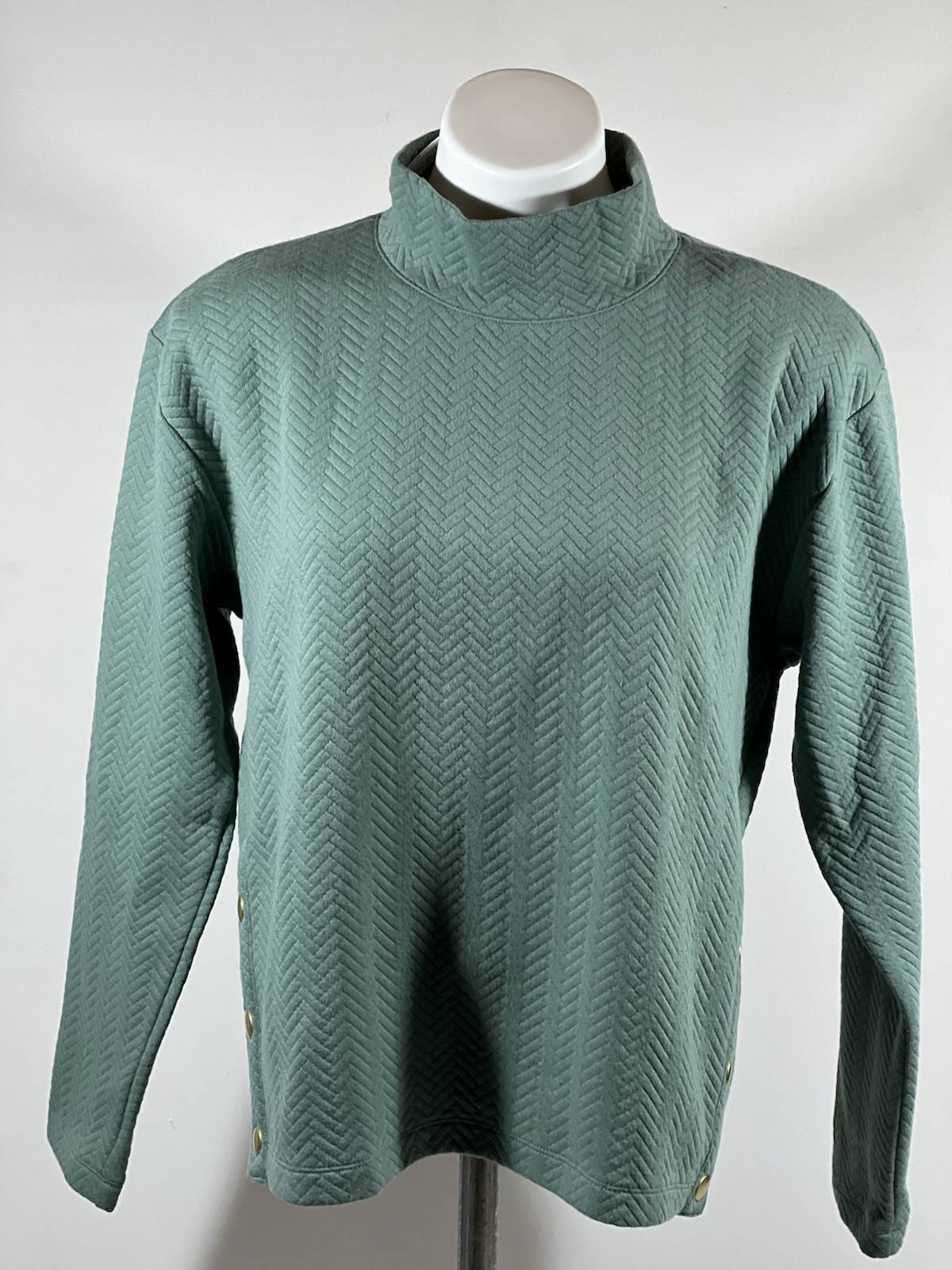 J Crew Tunic Womens Medium Green Cowl Neck Cozy Minimalist Style