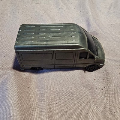 Vintage Diecast Metal Delivery Van Toy Metallic Grey Miniature Cargo Van China