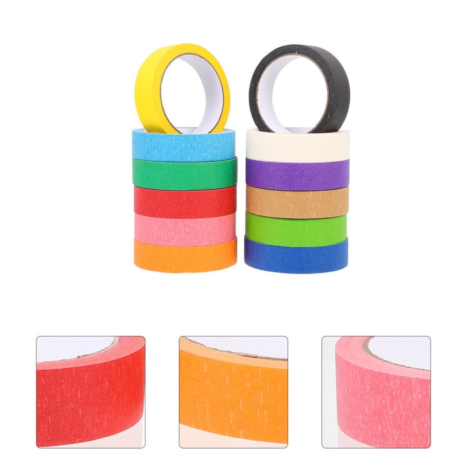 Colorrd Tape High Temperature Resistant Craft Paper Tape Assorted Colors Masking ...