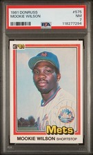 1981 DONRUSS #575 MOOKIE WILSON ROOKIE RC PSA 7