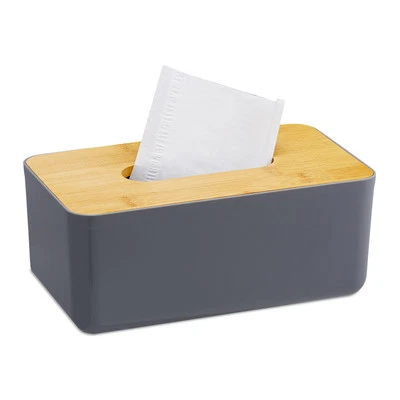 RELAXDAYS Caja de pañuelos dispensador de pañuelos caja de pañuelos cosméticos porta pañuelos gris rectangular