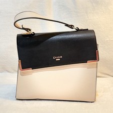 Dune London Colorblock Black Beige Top Handle Bag