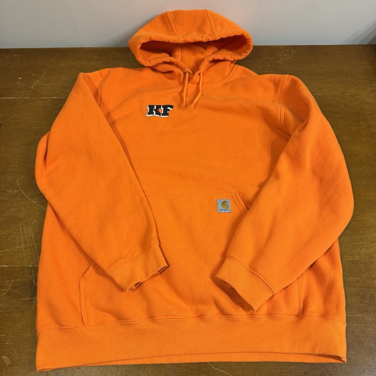 Carhartt Hoodie Mens XL Orange Pullover Sweatshirt Fit Fleece Heavyweight