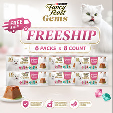 6 packs Fancy Feast Gems Mousse Pate Adult Wet Cat Food - Variety Pack, 8 Count