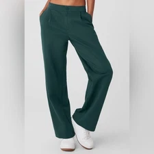 ALO Yoga Road Trip Trouser Pants Midnight Green XS Rugged Baggy Straight Leg