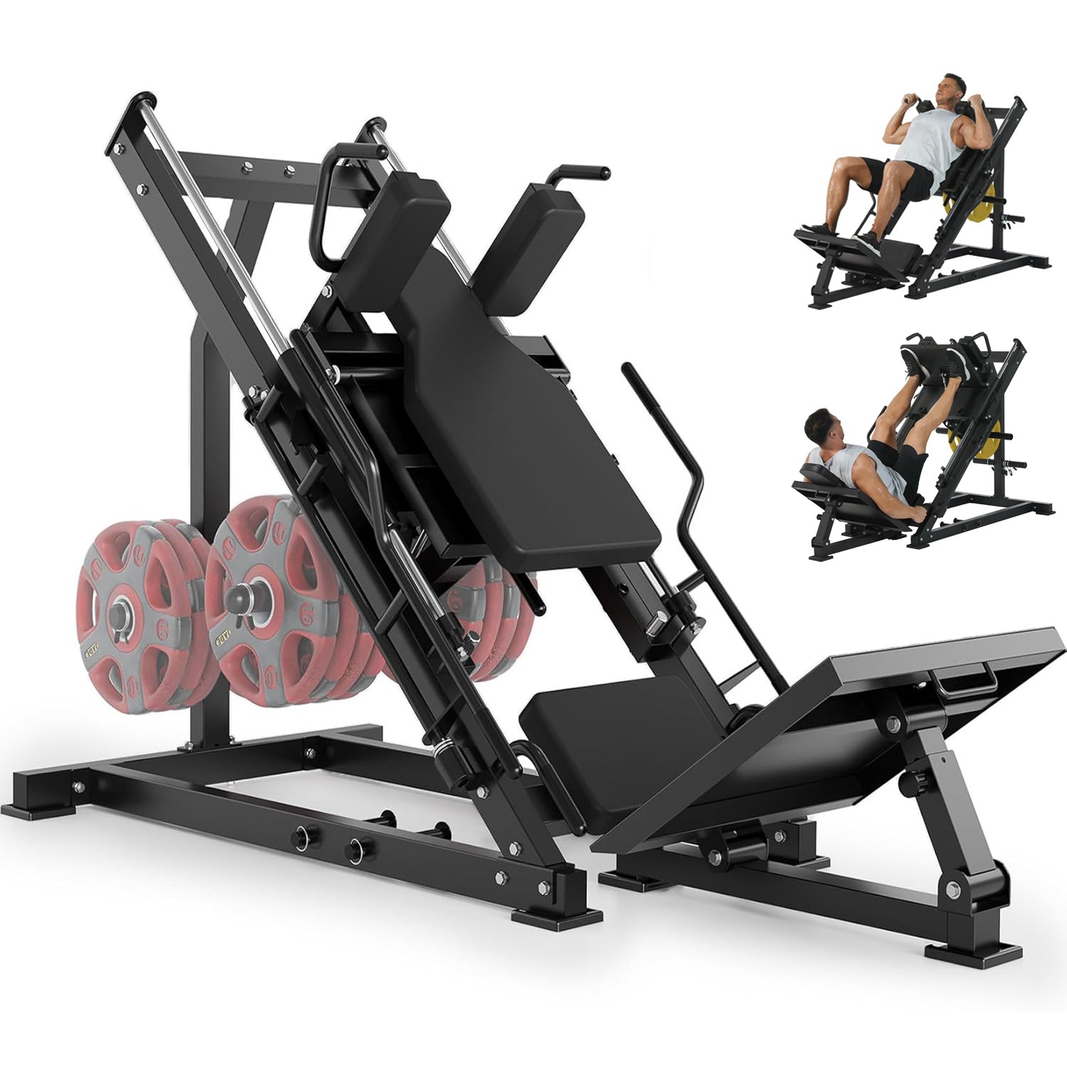 Hack Squat Leg Press Machine 2 in 1 Adjustable Leg Exercise Machine Home Workout