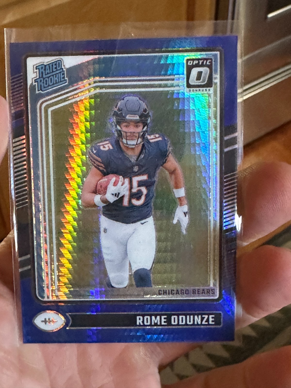 2024 Panini Donruss Optic - Rated Rookie Rome Odunze #286 Blue Hyper Prizm (RC)
