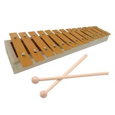 Classic Wood Glockenspiel Xylophone with Metal Keys and Mallets for Beginners