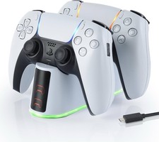 PS5 Controller Charging Dock Dual Charger Fast Charge LED RGB DualSense